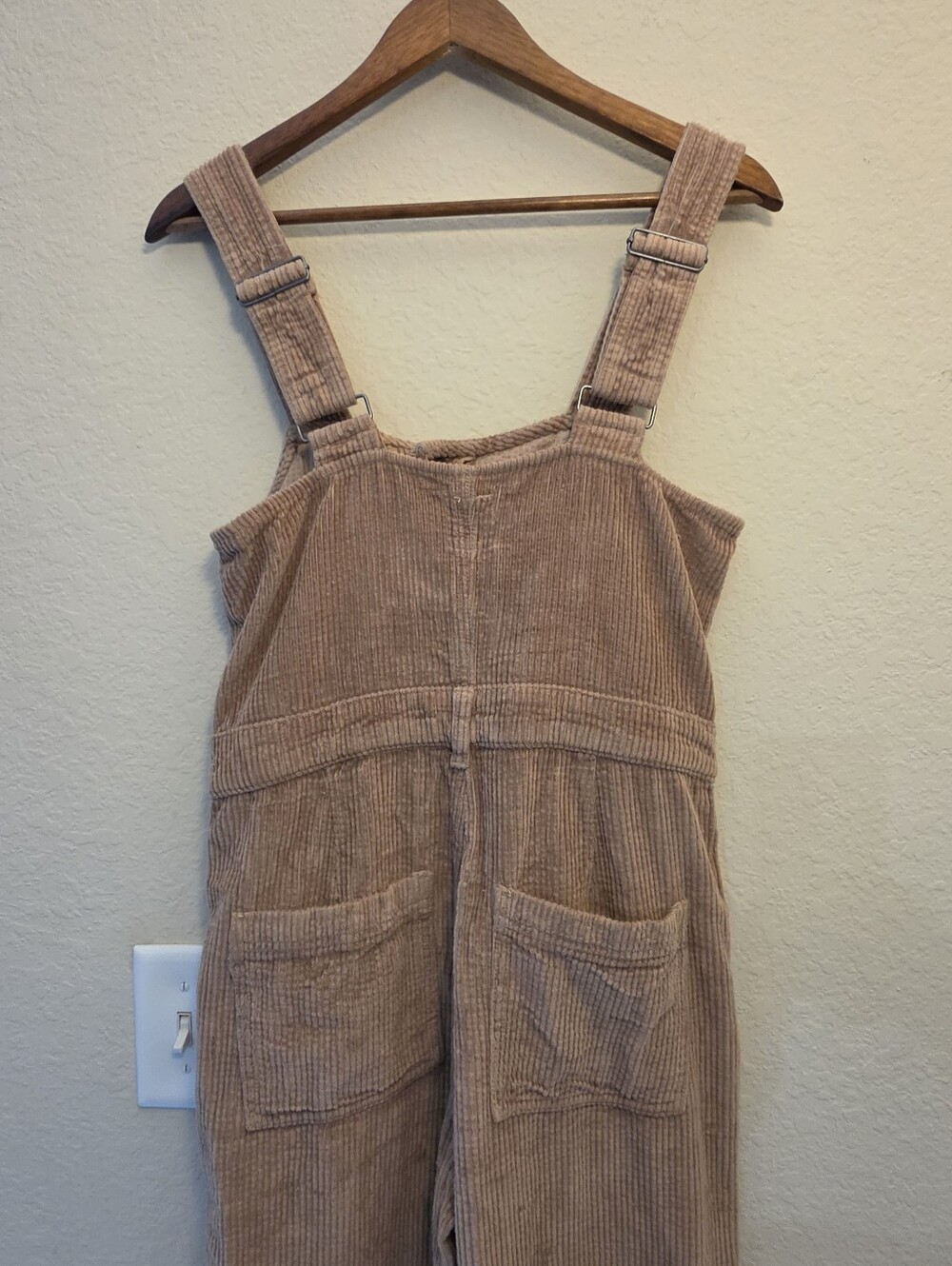 NWT Aerie Corduroy Jumpsuit Womens Small Tan Button Front Retro Style Streetwear - Picture 3 of 9